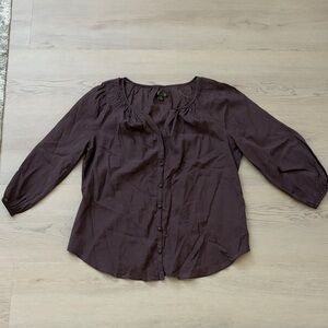 Anthropologie Women's Button-Front Peasant Blouse Like New